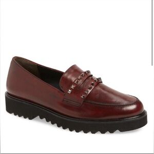 Paul Green Burgundy Studded Loafers